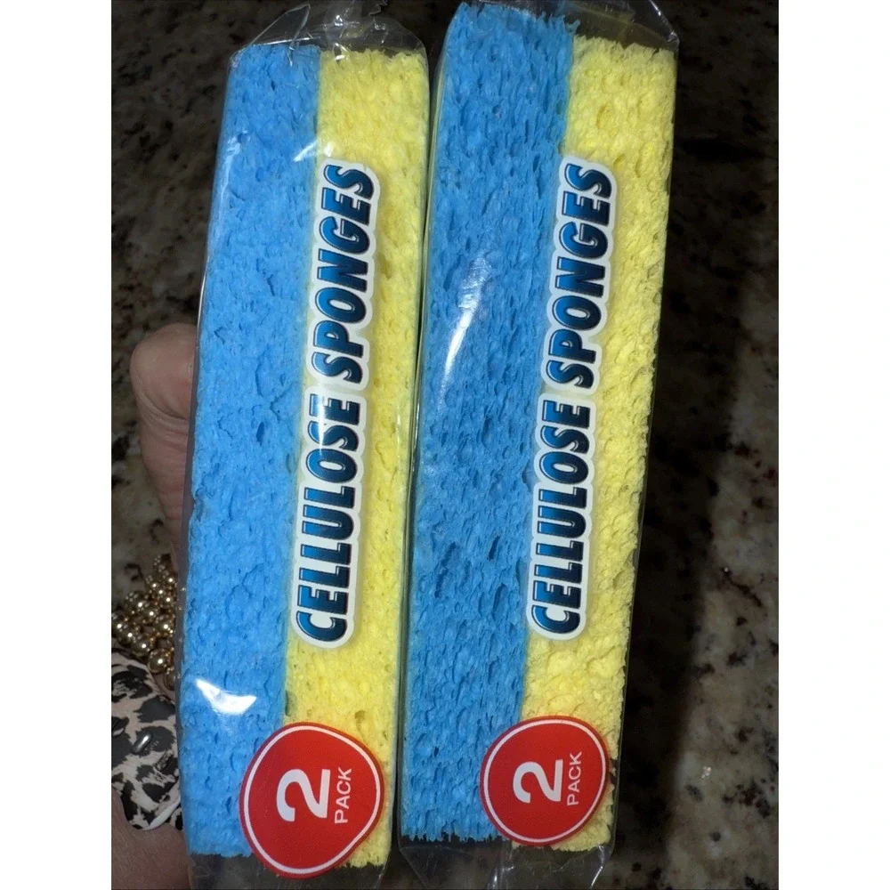 2-2pk (total 4)Scrub Buddies Cellulose‎ Sponges for Dishes Sinks Countertops5053